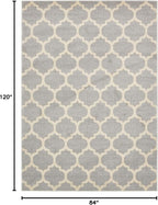Rugs.com Lattice Collection Rug – 7' x 10' Light Gray Medium Rug Perfect for Bedrooms, Dining Rooms, Living Rooms