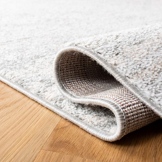 SAFAVIEH Tulum Collection Area Rug - 3' Square, Light Grey & Ivory, Moroccan Boho Tribal Design, Non-Shedding & Easy to Clean, Ideal for Entryway, Foyer, Accent Space, Bedroom (TUL272F)