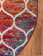 Rugs.com Lattice Frieze Collection Rug – 4' x 6' Oval Multi Medium Rug Perfect for Living Rooms, Large Dining Rooms, Open Floorplans