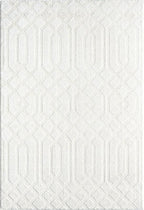 Abani Cozy Cream Area Rug for Living Room, Bedroom - Geometric Diamond Pattern - 6' x 9' - Durable & Easy to Clean