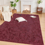 Andency 6x9 Area Rugs Burgundy,Large Shag Fluffy Soft Shaggy Rugs for Living Room Bedroom, Non-Slip Thick Plush Carpet for Kids Girls and Boys, Dorm Nursery Home Decor Aesthetic