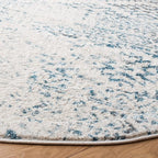 SAFAVIEH Tulum Collection Area Rug - 6'7" Round, Ivory & Turquoise, Moroccan Boho Tribal Design, Non-Shedding & Easy to Clean, Ideal for Living Room, Bedroom, Dining Space (TUL272E)