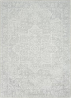 Nourison Home Astra Machine Washable Grey 5'3" x 7' Area Rug - Easy Clean, Non Shedding, Bed Room, Living Room, Dining Room, Kitchen (5' x 7')