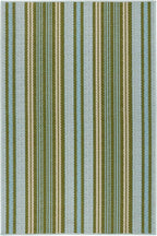 Dash & Albert Caravan Stripe Multi Machine Washable Rug, 8.5 X 11.5 Feet, Multicolored/Green Stripe Pattern