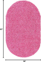Unique Loom Solid Shag Collection Area Rug (3' 3" x 5' 3" Oval, Taffy Pink)