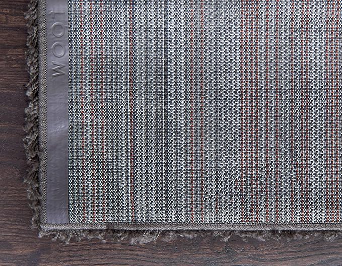 Unique Loom Solid Shag Collection Area Rug (6' 1" x 9' Rectangle, Graphite Gray)