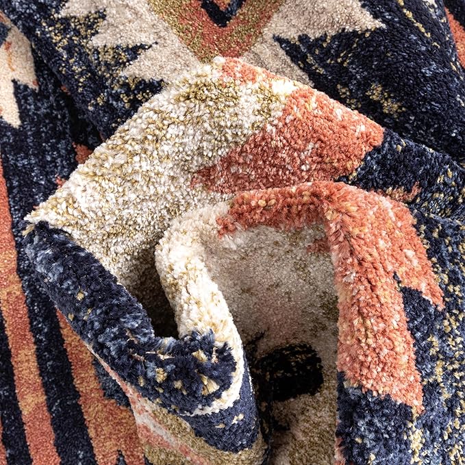 Well Woven Tulsa Lea Blue Southwestern Tribal Bohemian 6'7" X 9'3" Area Rug