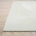 Abani Cream Area Rug for Living Room, Bedroom- Zen Reiki Pattern- 2'6" x 6' -Durable & Easy to Clean