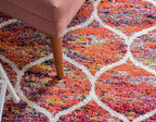 Rugs.com Lattice Frieze Collection Rug – 2' 7 x 12' Runner Multi Medium Rug Perfect for Living Rooms, Large Dining Rooms, Open Floorplans