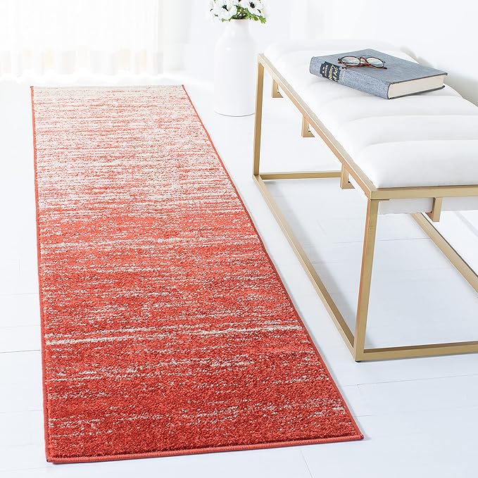 SAFAVIEH Adirondack Collection Runner Rug - 2'6" x 10', Orange & Grey, Modern Ombre Design, Non Shedding & Easy to Clean, Ideal for Hallway, Foyer, Kitchen, Entryway, Bedroom (ADR113P)