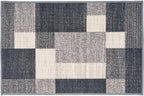 Rugshop Gray Modern Geometric Boxes Non-Slip Area Rug Non-Shedding for Entryway, Laundry Room and Small Spaces, 2'7" x 4'