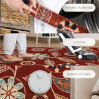 Maples Rugs Reggie Floral Runner Rug - Made in USA - Washable, Non Slip Indoor Carpet for Kitchen, Hallway, and Laundry Room, 1'8 x 4', Merlot