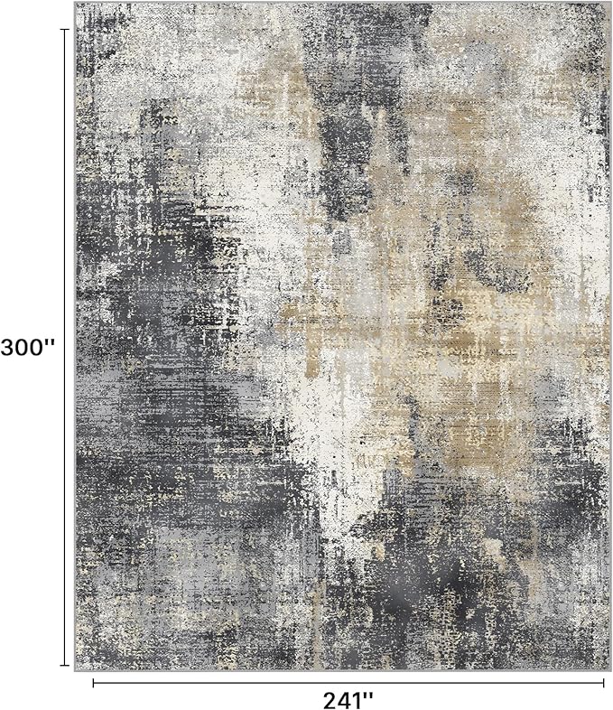 GENIMO Washable Area Rugs for Living Room, 10x14 Modern Non Slip Rugs, Low Pile Lightweight Soft Print Rug for Bedroom, Dining Room, Home Office, Washed Livid