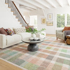 Dash & Albert Chanan Plaid Multi Machine Washable Rug, 5 X 8 Feet, Multicolored/Ivory Plaid Pattern