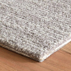 Dash and Albert Crosshatch Wool Area Rug - 2' x 3' Dove Grey Solid Hand Micro Hooked Accent Rug - Durable, High Traffic Areas Bedroom, Hallway, Stairs
