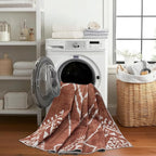 ReaLife Rugs Machine Washable Area Rug Runner - Living Room Bedroom Bathroom Kitchen Entryway Office - Padded Low Pile Stain Resistant Premium - Moroccan Diamond Tribal - Jax - Orange 2'6" x 10'