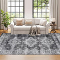 Dripex Washable Area Rug 6x9 Living Room Rug Stain & Water Resistant Foldable Thin Vintage Rugs Bedroom Rug Floor Carpet for Dining Room Kitchen Bathroom Farmhouse Office