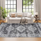 Dripex Washable Area Rug 6x9 Living Room Rug Stain & Water Resistant Foldable Thin Vintage Rugs Bedroom Rug Floor Carpet for Dining Room Kitchen Bathroom Farmhouse Office