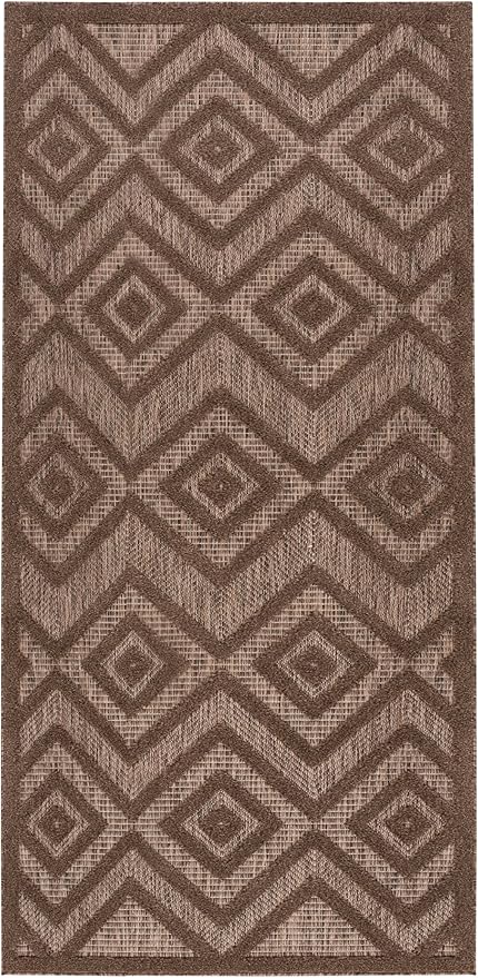 Nourison Home Versatile Brown 2' x 4' Area Rug - Easy Clean, Non Shedding, Bed Room, Living Room, Dining Room, Kitchen (2' x 4')