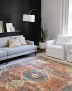 Loloi Skye Collection SKY-11 Rust/Blue 7' x 9' Oval Area Rug