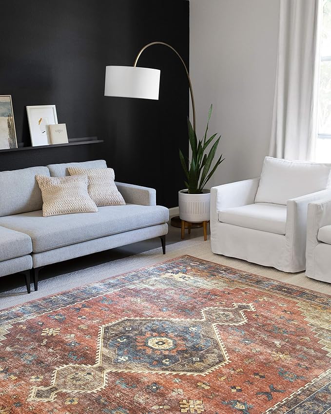 Loloi Skye Collection SKY-11 Rust/Blue 2'-3" x 3'-9" Accent Rug