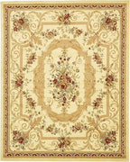 Unique Loom Versailles Collection Traditional Classic Floral Motif Area Rug (8' 0 x 10' 0 Rectangular, Ivory/ Tan)