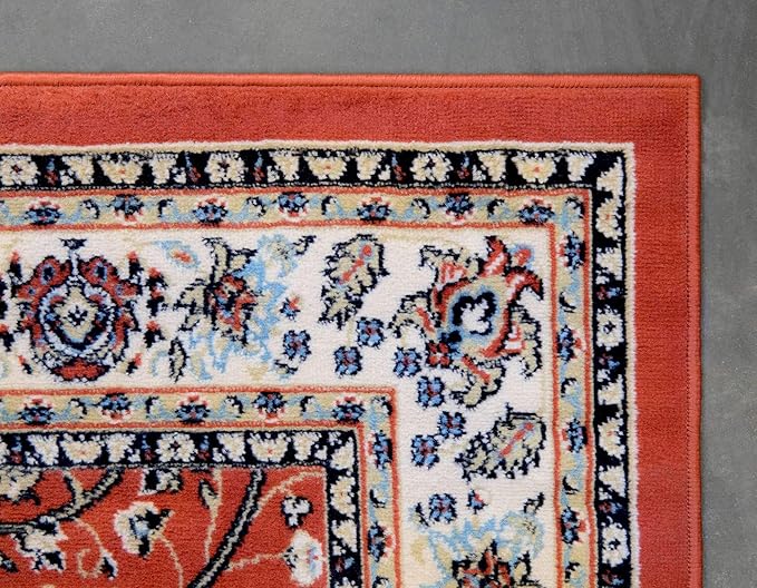 Unique Loom Sialk Hill Collection Area Rug - Washington (4' 1" x 6' 1" Rectangle Terracotta/Cream)