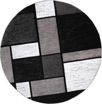 Rugshop Contemporary Modern Boxes for Home Office,Living Room,Bedroom,Kitchen Non Shedding Area Rug 6' 6" Gray (6' 6" Diameter)
