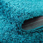 Unique Loom Solid Shag Collection Area Rug (7' 1" Round, Turquoise)