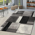 Paco Home Runner Rug Modern Geometric Pattern in Grey White, Size: 2'8" x 9'10"