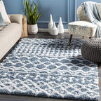 Livabliss Hapsburg Moroccan Shag Area Rug, 5'3" x 7'3", Denim