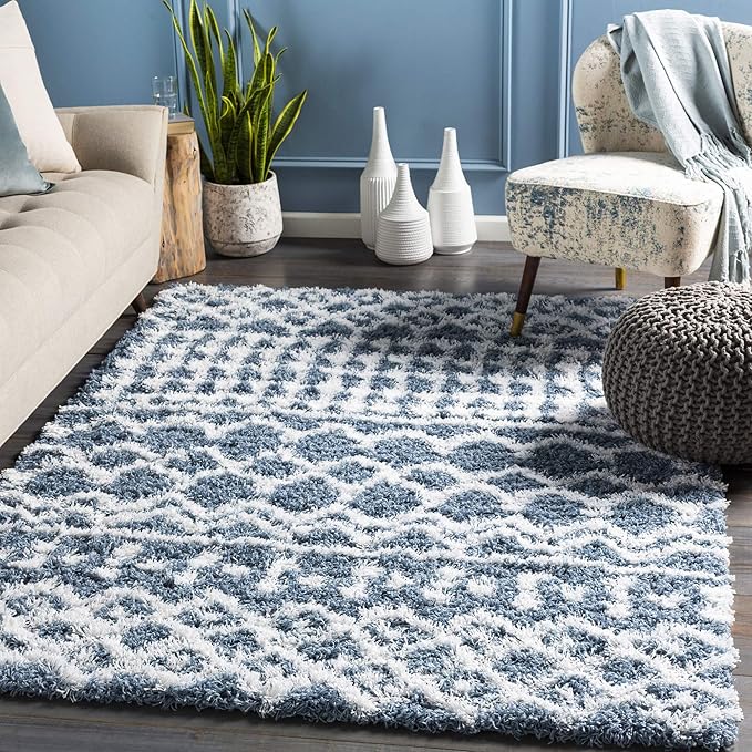 Livabliss Hapsburg Moroccan Shag Area Rug, 2' x 2'11", Denim