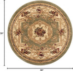 Rugs.com Chateau Collection Rug - 3 Ft Round Green Medium Pile Rug