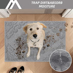 COSY HOMEER Door Mat 24”x36”,Absorbent Dirt Trapper Entryway Rugs,Non-Slip Welcome Mat,Washable Entry Rugs,Low Pile Doormat for Front Back Door,Wet Shoes & Paws,Grey