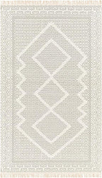 Mark&Day Wool Rugs, 2x8 Nishnabotny Cottage Light Gray Runner Area Rug, Grey Beige Carpet for Hallway, Kitchen, Bedroom or Living Room (2'6" x 8' Runner)