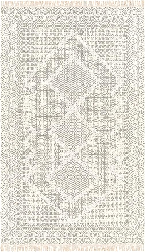 Mark&Day Wool Rugs, 8x10 Nishnabotny Cottage Light Gray Area Rug, Grey Beige Carpet for Living Room, Bedroom or Kitchen (8' x 10')