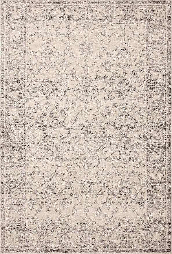 Loloi Magnolia Home by Joanna Gaines Gigi Collection GIG-02 Ivory/Stone 6'-7" x 9'-2" Area Rug