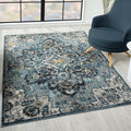 LUXE WEAVERS Moroccan Blue 6x9 Medallion Area Rug for Living Rooms