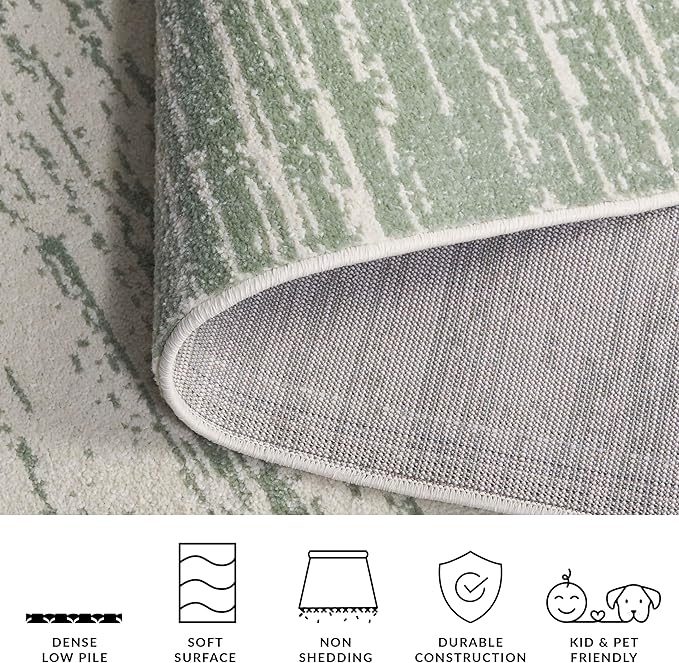 SAFAVIEH Area Rug 3x5 - Adirondack Collection - Sage & Ivory, Modern Ombre Design, Non Shedding & Easy to Clean, Ideal for Living Room, Bedroom, Office, Dining Space (ADR113X)