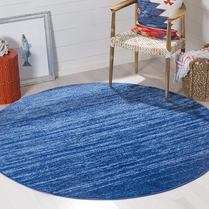 SAFAVIEH Adirondack Collection Area Rug - 6' Round, Cream & Purple, Modern Ombre Design, Non Shedding & Easy to Clean, Ideal for Living Room, Bedroom, Office, Dining Space (ADR113L)