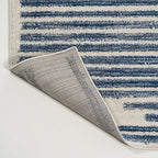 JONATHAN Y Khalil Modern Berber Stripe Cream/Navy Indoor Area Rug, 3x5, Contemporary, Bohemian, Easy-Cleaning for Living Room, Bedroom, Kitchen, Pet Friendly, Non-Shedding (MOH207E-3)