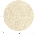 Unique Loom Solid Shag Collection Area Rug (5' 3" Round, Pure Ivory)
