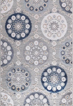 CAMILSON Indoor Outdoor Rug 6x9 Bohemian Medallion Floral Area Rugs for Indoor and Outdoor Patios Easy-Cleaning Non-Shedding Living Room Garden and Kitchen Washable Outside Carpet (6 x 9 / Blue)