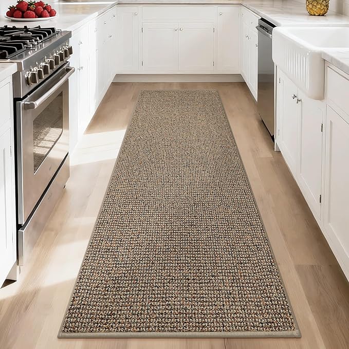 BEQHAUSE Hallway Runner Rugs 2.6x10, Hallway Rug Non-Slip Washable(Rolled-Up NO Creases), Runner Rug Absorbent Stain Resistant Hall Rug Carpet Runner, Entryway Rugs Floor Mat Laundry Room Rugs, Taupe