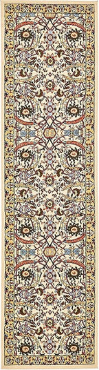 Unique Loom Espahan Collection Area Rug - Cape Cod (2' 7" x 10' Runner, Cream/ Black)