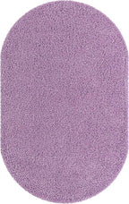 Unique Loom Solid Shag Collection Area Rug (5' 1" x 8' Oval, Lilac)