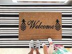 KOZYFLY Black and White Striped Outdoor Rug 3x5 Ft Area Rug Washable Front Porch Rug Front Door Mat Cotton Outdoor Doormats Carpet for Front Door Kitchen Entryway Patio Living Room