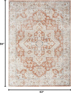 Nourison Home Astra Machine Washable Gold Multicolor 5'3" x 7' Area Rug - Easy Clean, Non Shedding, Bed Room, Living Room, Dining Room, Kitchen (5' x 7')