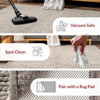 Nuloom Penelope Light Grey/Ivory, 9'6" x 13'6", Hand-Braided, Wool & Cotton, Soft and Textured, High Traffic, Stain Resistant, Easy Clean, Durable Area Rug for Bedroom, Living Room, Dining, Entryway