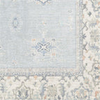 RUGGABLE Washable Vintage Area Rug – Verena Soft Blue 5x7, Stain-Resistant, Non-Slip – Medium Machine Washable Rugs for Living Room, Bedroom, Hallway, Entryway & Office–with Cushioned Pad